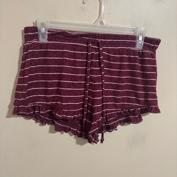 Aero Soft Striped Burgundy Pull On Shorts - Picture 1 of 5